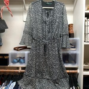 Lauren by Ralph Lauren Black Floral Dress 10